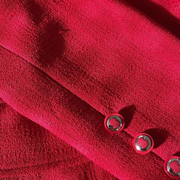 Unbranded Vintage Women’s Red Blazer Designer Button Front Closure and at Cuffs - Picture 10 of 16